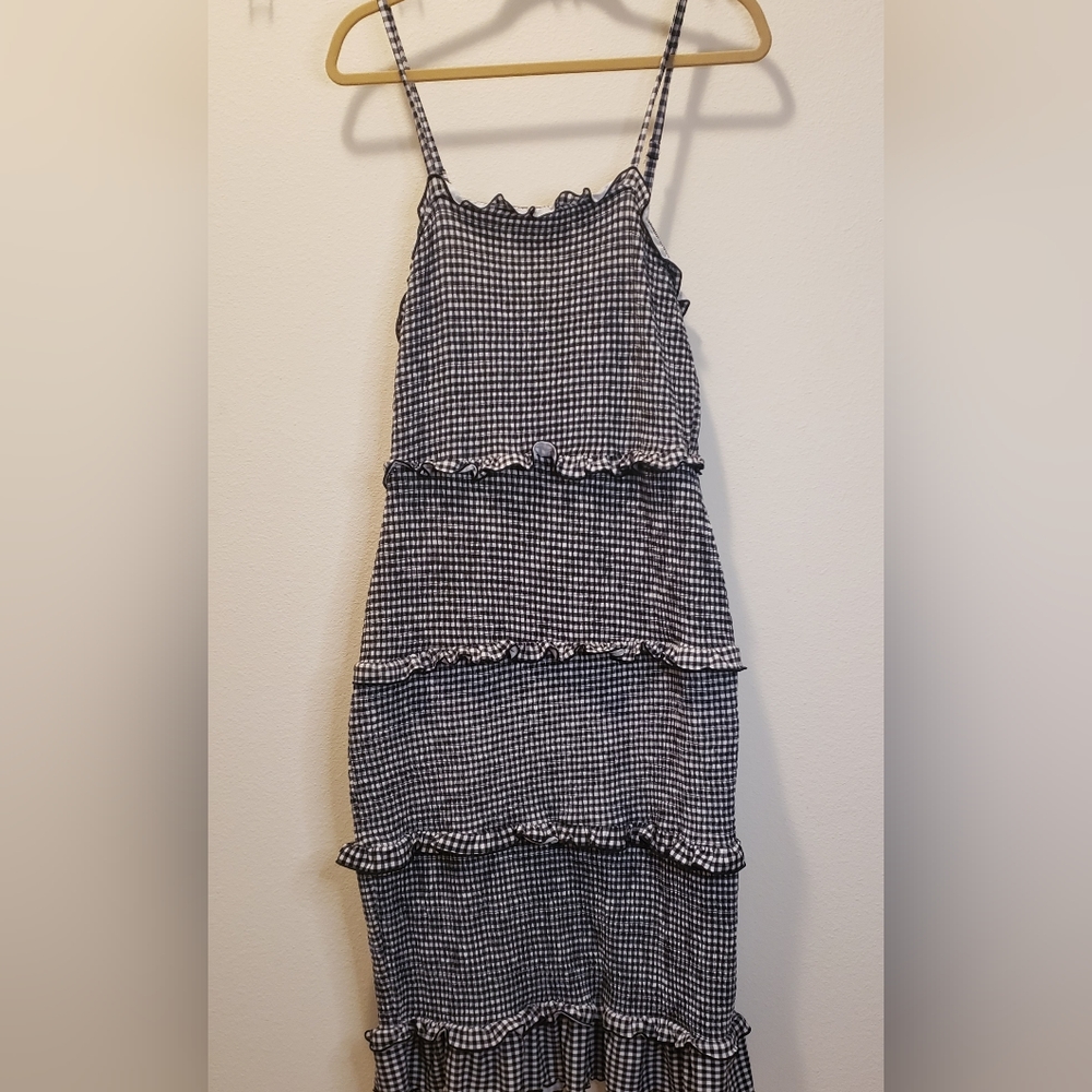 midi checkered dress